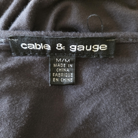 Cable & Gauge Charcoal Women's Blouse With Open Sleeves Size Med - Picture 5 of 5